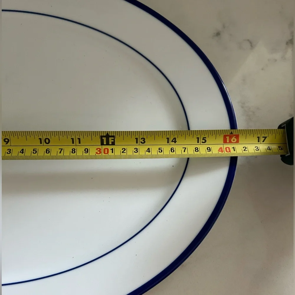 Williams Sonoma Brassier White and Blue Platter